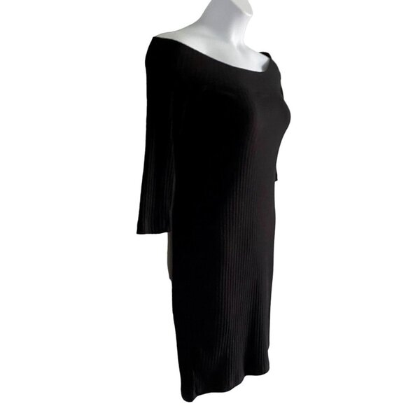 Hot Kiss Black Off shoulder Knit Dress Large - Picture 3 of 9